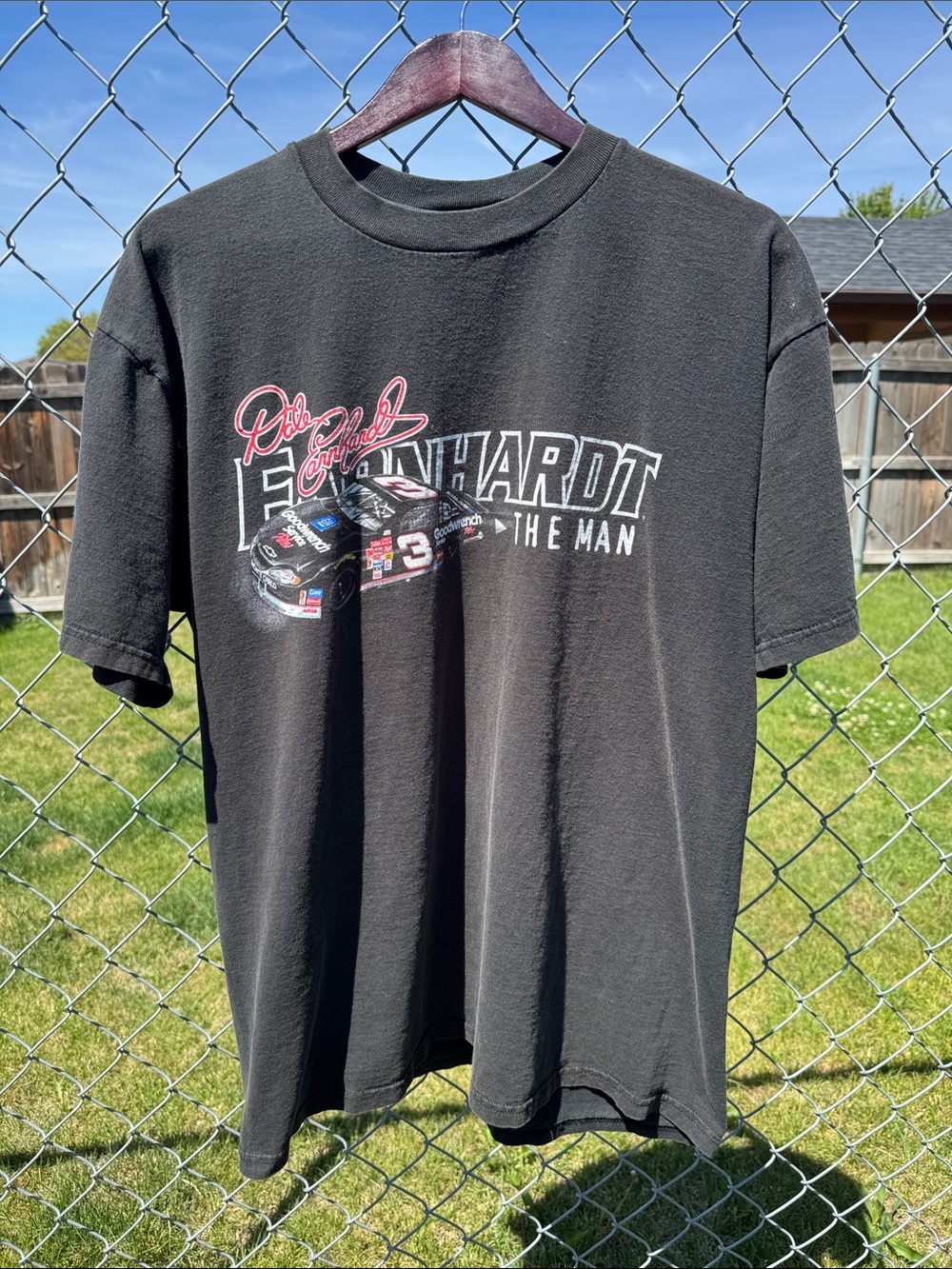 Nascar Black Dale Earnhardt Double Sided Graphic Tee
